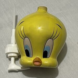 Vintage 93 Tweety Bird Ceramic Liquid Soap Dispenser Looney Tune Warner CIC Rare
